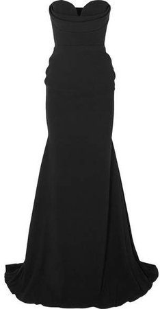 Alex Perry - Ayer Strapless Crepe Gown - Black