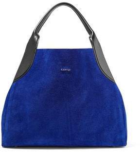 Cabas Leather-trimmed Suede Tote