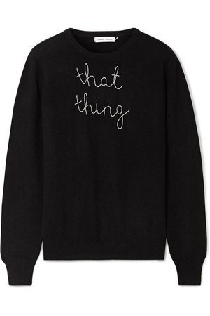 Lingua Franca | That Thing embroidered cashmere sweater | NET-A-PORTER.COM