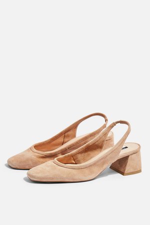 JELLY Nude Sling Low Back Heels - Shop All Shoes - Shoes - Topshop USA