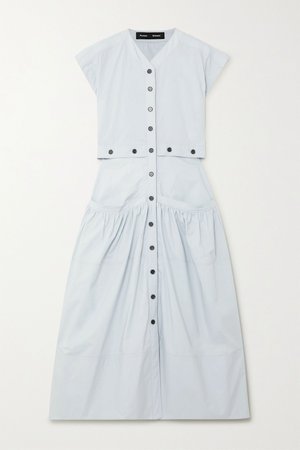 Light blue Cotton-poplin midi dress | Proenza Schouler | NET-A-PORTER
