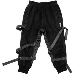 15SS "NOT A HUMAN" STRAPPED CROPPED JOGGER PANTS