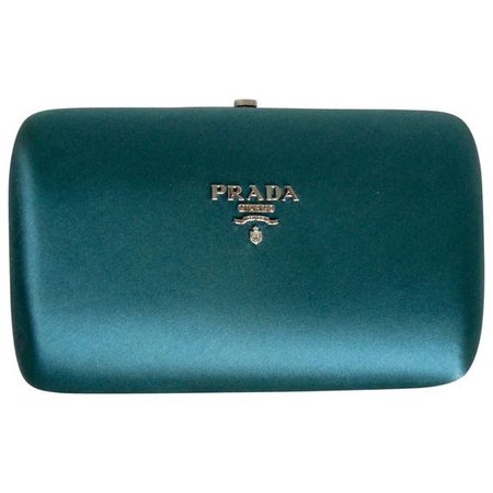 Silk clutch bag PRADA Turquoise