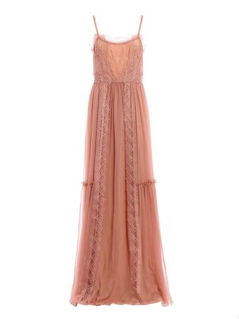 Alberta Ferretti - Alberta Ferretti Lace Maxi Dress - Pink, Women's Dresses | Italist