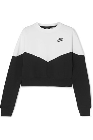 Nike | Heritage embroidered cotton-blend fleece sweatshirt | NET-A-PORTER.COM