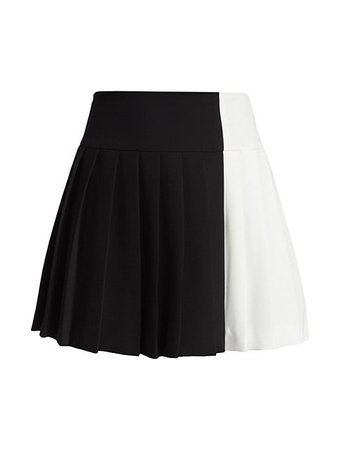 Alice + Olivia Wilcox Combo Pleated Skirt