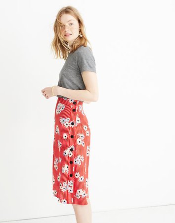 Side-Button Skirt in Daisy Society
