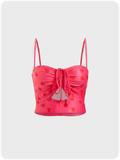 Kollyy Deep Pink Women Tank Tops Fashion Polyester V Neck Floral-Print Tank Tops – kollyy