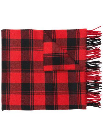 Saint Laurent checked fringed scarf