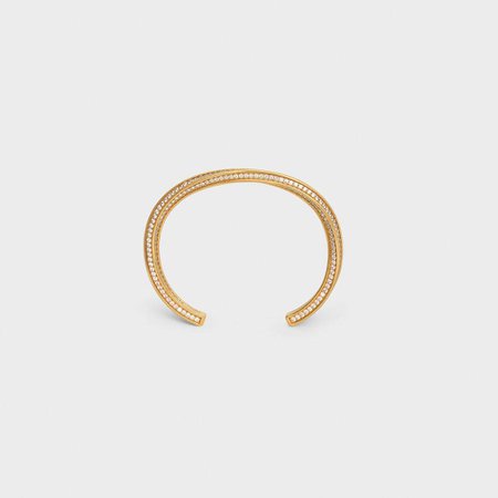 Edwige Small Twisted Bracelet in Brass with Gold finish and Crystals | CELINE