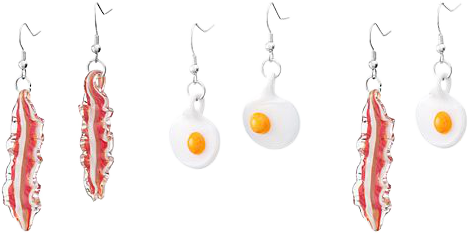 bacon and eggs earrings