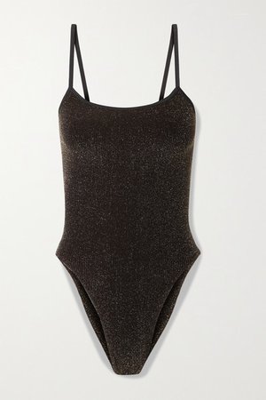 Net Sustain Maria Metallic Swimsuit - Black