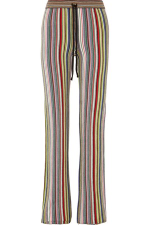 Marques' Almeida | Striped crocheted merino wool straight-leg pants | NET-A-PORTER.COM
