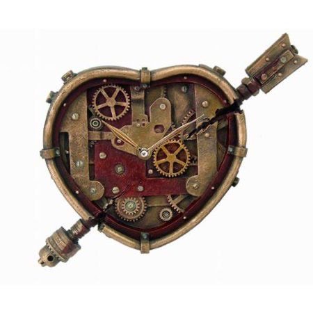 heart-shaped steampunk clock