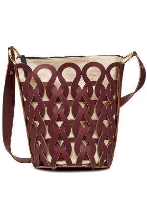Tricot Fabric Bag with Leather Gr. One Size
