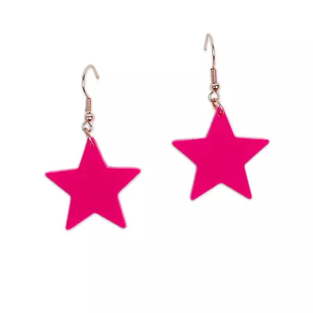 Hot Pink Star Acrylic Earrings | Betsy Dare