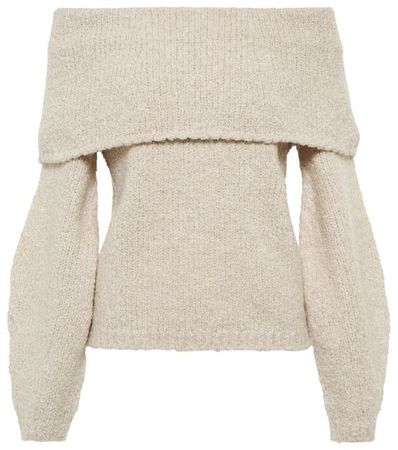 off shoulder wool blend sweater