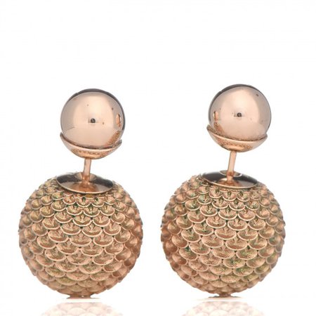 CHRISTIAN DIOR Mise En Dior Tribal Earrings Rose Gold 397302