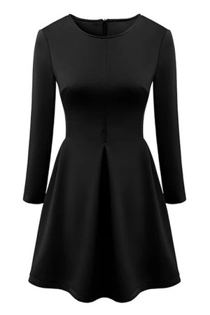 Black long sleeve skater dress