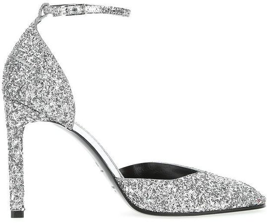 Glittered Ankle Strap Pumps