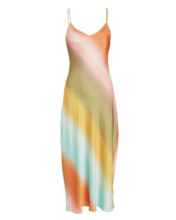 Fe Noel Sundance Rainbow Satin Slip Dress | INTERMIX®