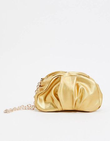 Ruched bag in gold