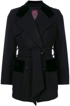 Pre-Owned belted double-breasted coat