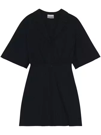 GANNI Pinstripe Shirt Mini Dress - Farfetch