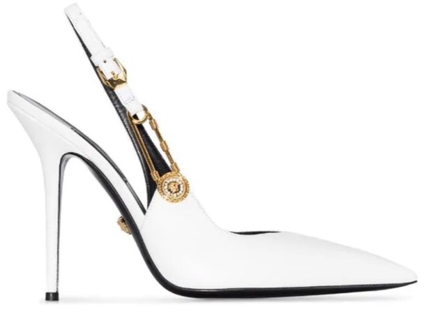 Versace white heels