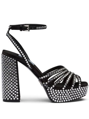 Prada 115mm crystal-embellished platform sandals