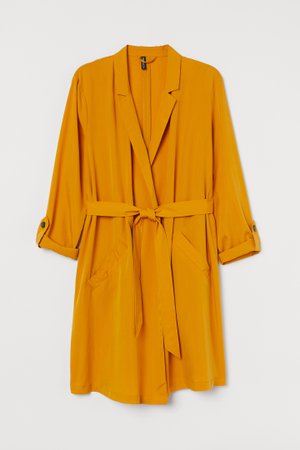 H&M+ Modal-blend Trenchcoat - Mustard yellow - Ladies | H&M US