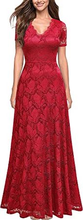 Amazon.com: REPHYLLIS Women's Retro Lace Vintage Formal Bridesmaid Wedding Long Dress : Clothing, Shoes & Jewelry