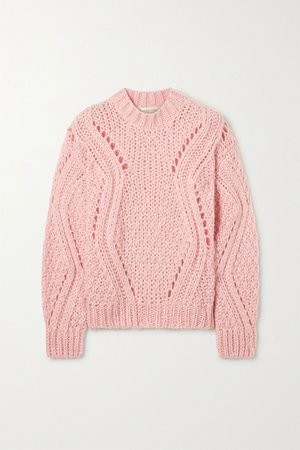 Baby pink Alex cable-knit sweater | Stine Goya | NET-A-PORTER