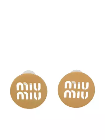 Miu Miu Miu Logo Earrings - Farfetch
