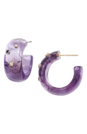 Bleecker & Prince Frozen Grapes Stone Hoop Earrings
