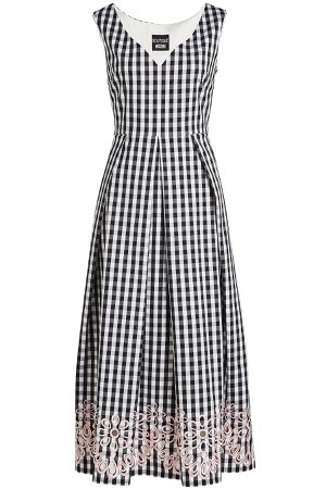 Embroidered Gingham Dress Gr. IT 42