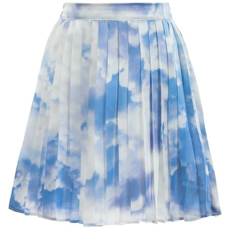 Children Boutique CHARABIA Blue Cloud Print Pleated Skirt