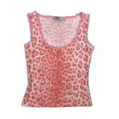 Moschino Pink Vintage 90s Cheetah Animal Print Tank Top/Cami