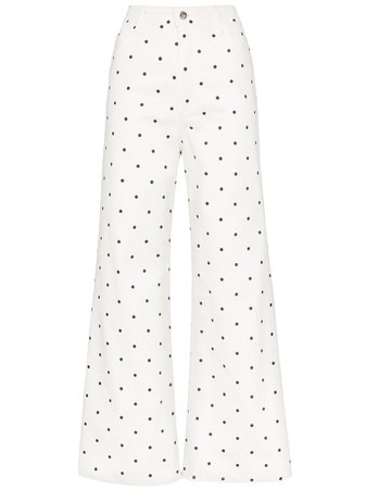 Shop white Eve Denim Charlotte polka dot jeans with Express Delivery - Farfetch