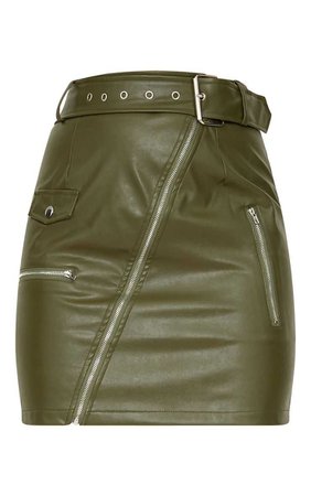 Stone Biker Belted Mini Skirt | Skirts | PrettyLittleThing