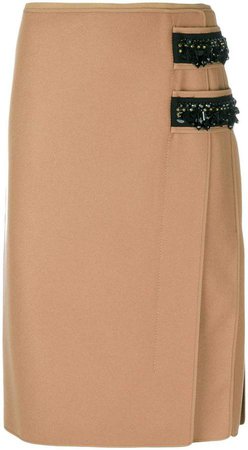 contrast embellished pencil skirt