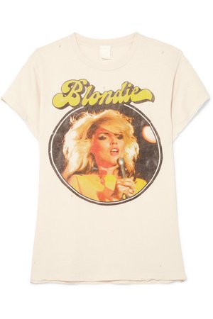 MadeWorn | Blondie distressed printed cotton-jersey T-shirt | NET-A-PORTER.COM