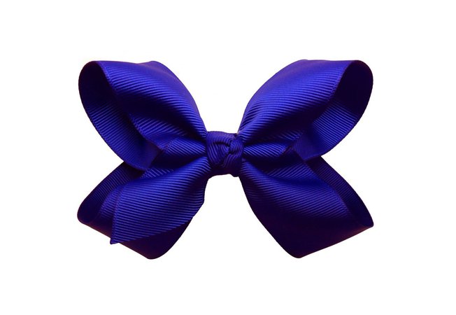 Small royal blue hair bow with alligator