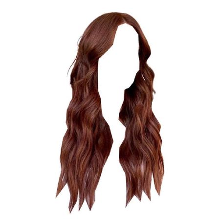long wavy curled red brown hair