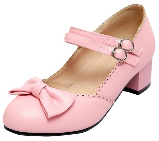 Pink bow lolita mary janes