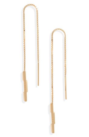 Gucci Link to Love 18K Gold Threader Earrings | Nordstrom