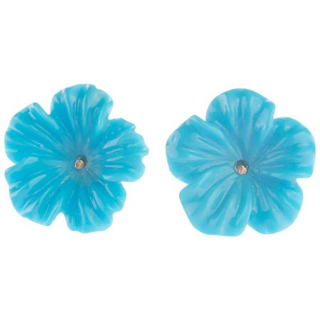Intini Jewels Turquoise Flower Stud Earrings