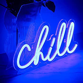 Amazon.com: Chill Neon Sign Blue Led Sign Chill Neon Wall Light 14'' x 7'' Letter Neon Signs for Wall Decor Neon Lights for Bedroom Bar Hotel Game Room : Everything Else