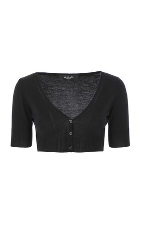 Cropped Cashmere Short-Sleeve Cardigan by Versace | Moda Operandi