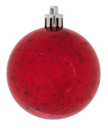 Vickerman Set of 4 4.75" Red Shiny Mercury Ball Christmas Ornaments